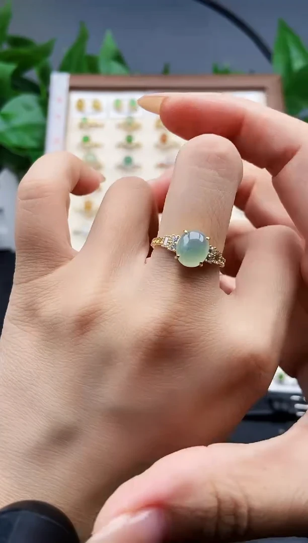 银S925镶嵌戒指翡翠12