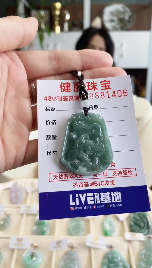 【闪购商品】翡翠颈饰未镶嵌天然缅甸翡翠 龙牌(一物一证)