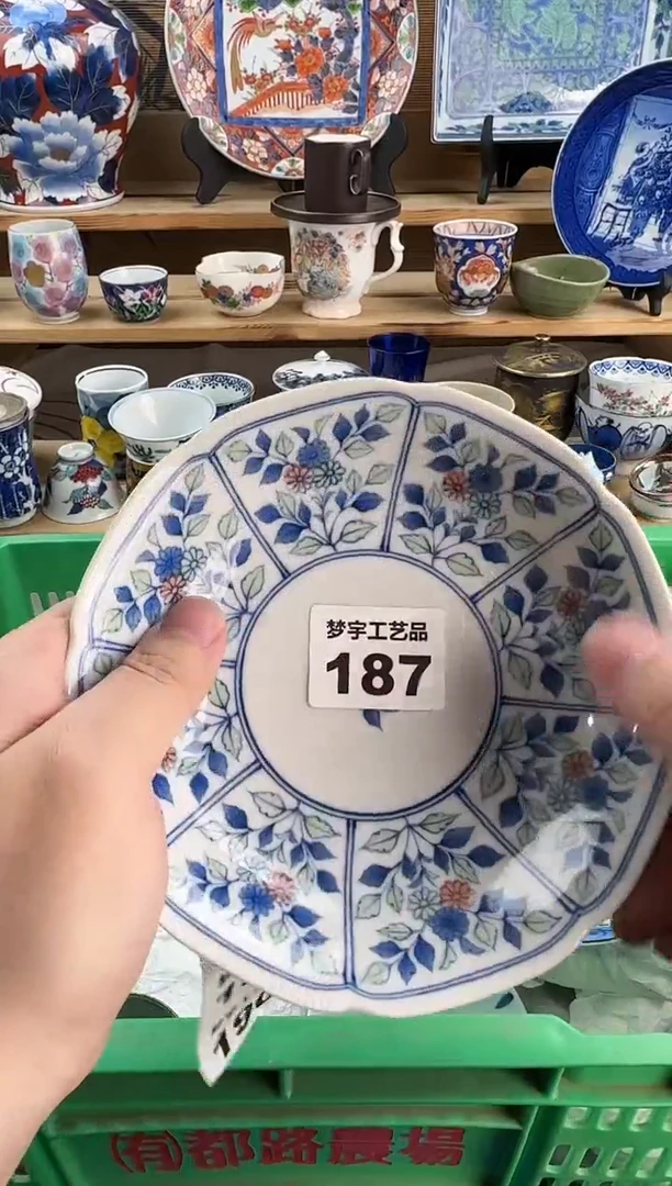 瓷片潦****_青花手绘釉下彩   187