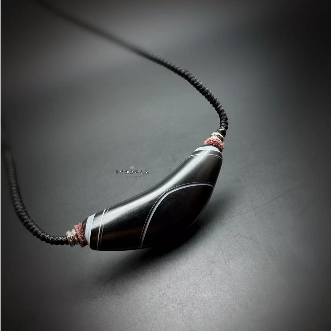 哑光缠丝玛瑙牛角珠磨砂款玛瑙锁骨链 尺寸 51.2*17.1