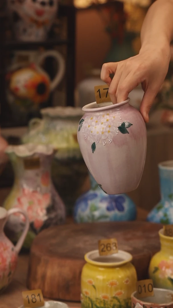 陶瓷172景德镇设计师手作花器摆件侘寂风