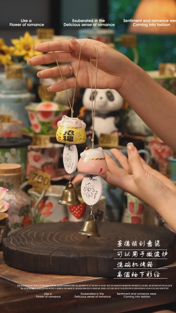 陶瓷随机景德镇高温釉下彩手工手绘款式