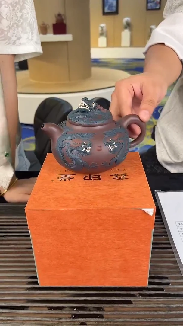 茶壶紫砂景德镇陶瓷摆件流水40