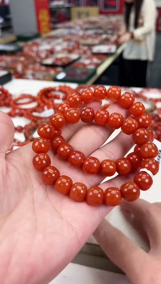 南红玛瑙瓦西老型手串11+未镶嵌（多样式发其一）