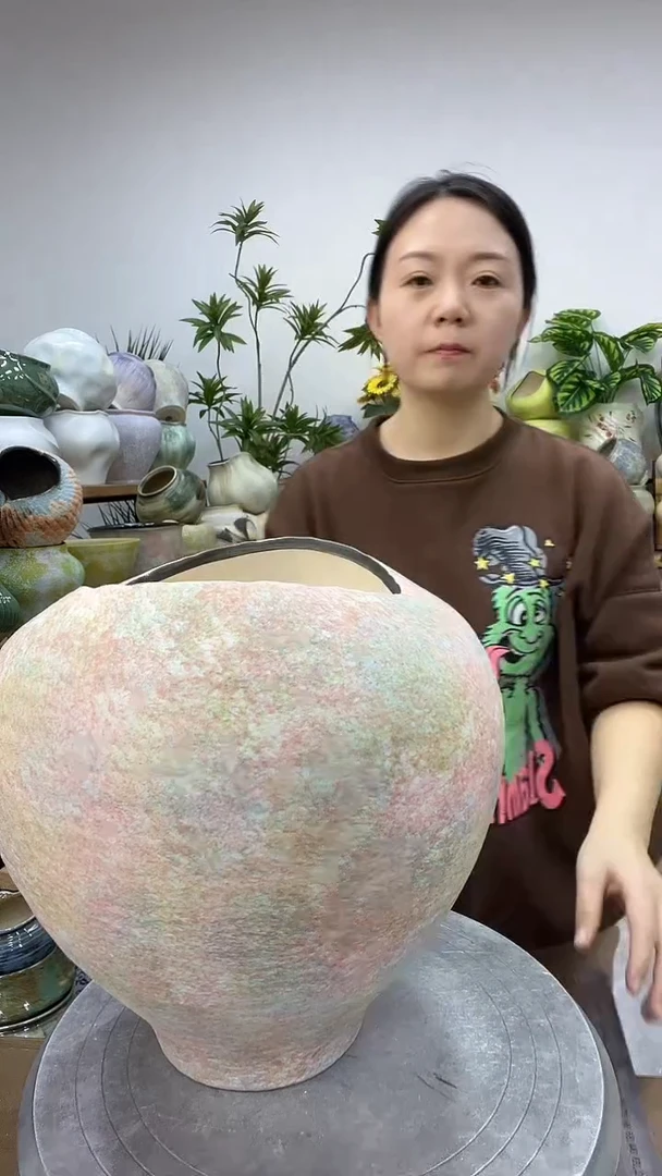 9.5陶瓷花盆直播链接高.     25 口20