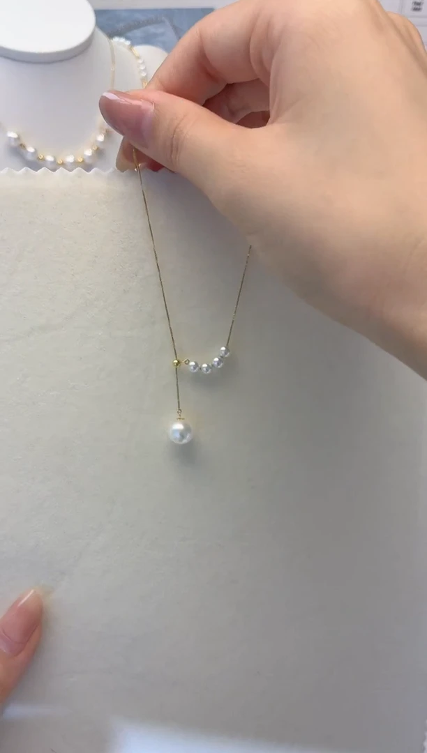 18K金镶嵌耳饰海水珍珠akoya人鱼泪