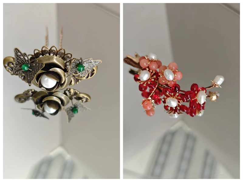 风雪初晴古铜发冠五瓣花发夹手工汉服百搭复古风气质时尚百搭超仙