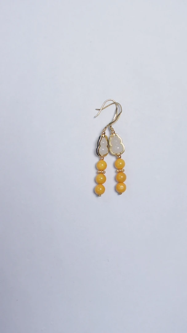 未镶嵌琥珀耳饰焦皮耳饰