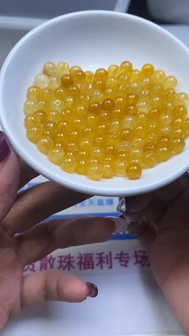 未镶嵌散珠碧玺A1560 黄碧玺6mm30个6.8元