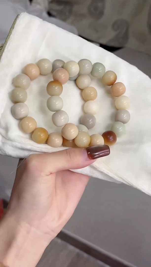 手串菩提根/象牙果J44玉化冰淇淋苹果13*14mm手串随机