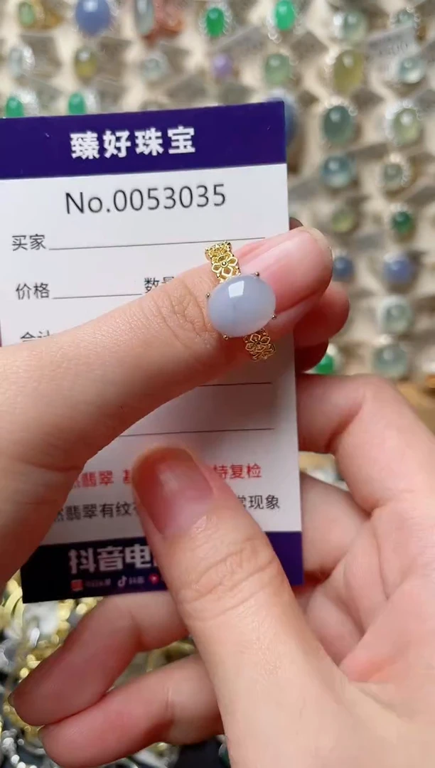 翡翠戒指银S925镶嵌.