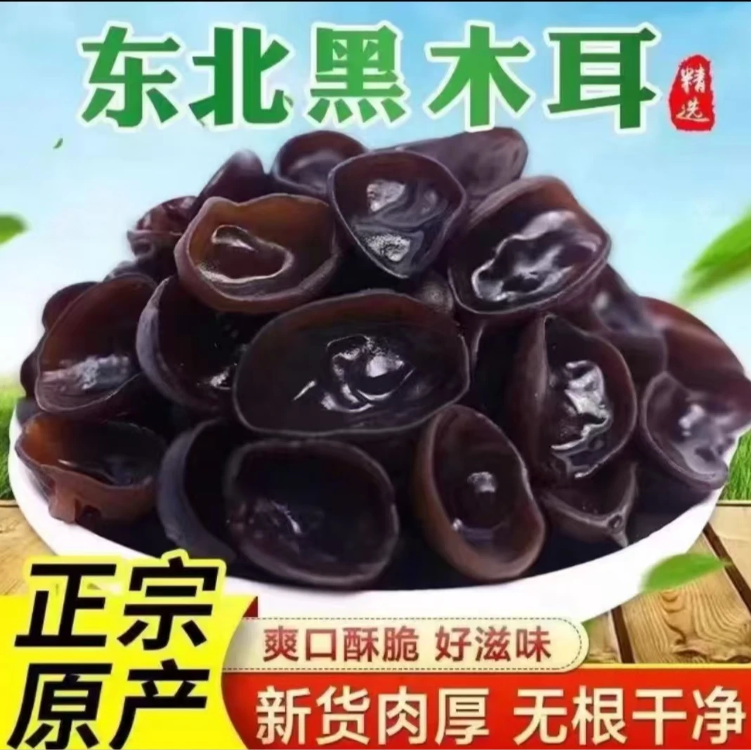 【买半斤 送半斤 到手一斤】东北特产干货黑木耳肉厚无根木耳新货
