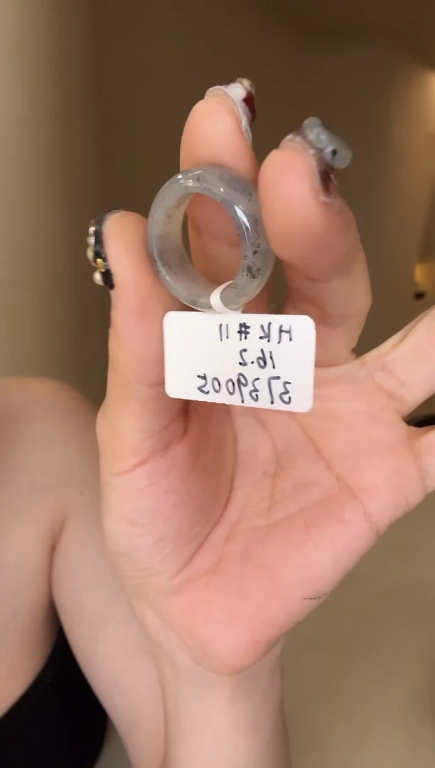 和田玉未镶嵌戒指11码青花