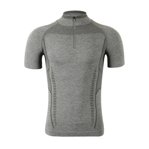 YOGABEES无缝针织一体运动瑜伽圆领拉链T恤XHN012.F