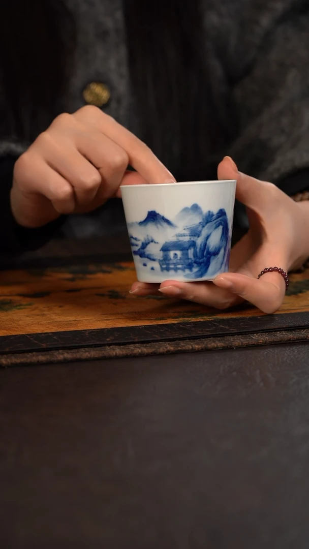 【闪购商品】杯微瑕HLX陶瓷重工山水冰桶杯