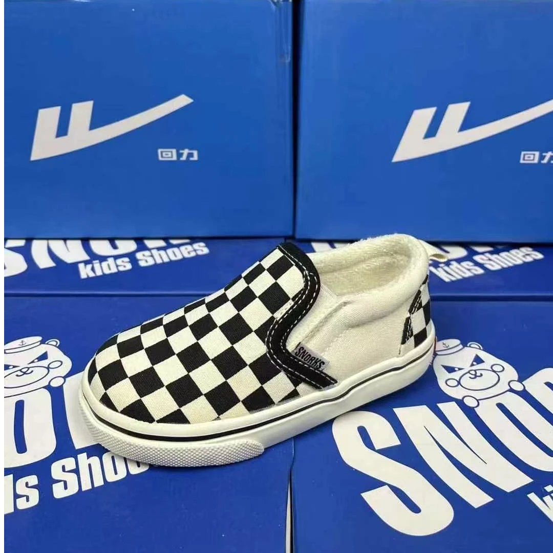 【海底小精灵】潮流百搭棋盘格低帮儿童帆布鞋