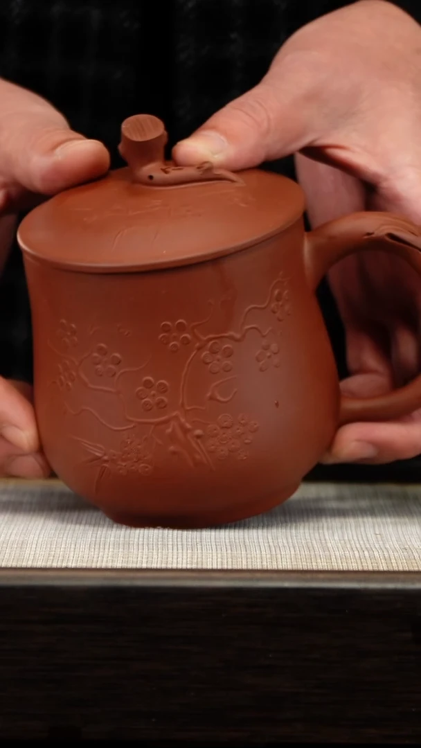 茶壶紫砂泥绘盖杯