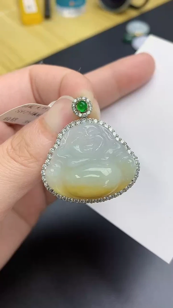 颈饰银S925镶嵌翡翠天然缅甸A货百元以上9元证书费自理