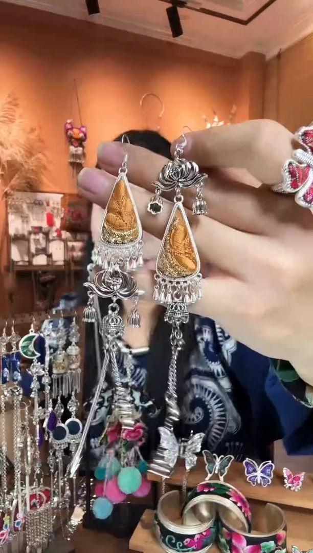 刺绣纯手工民族风耳环