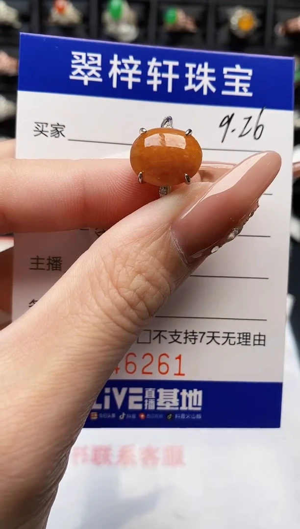 银S925镶嵌戒指翡翠6261
