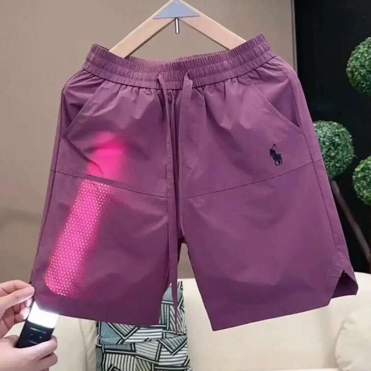 男士夏季薄款短裤2025新款激光打孔透气速干五分裤休闲百搭沙滩裤