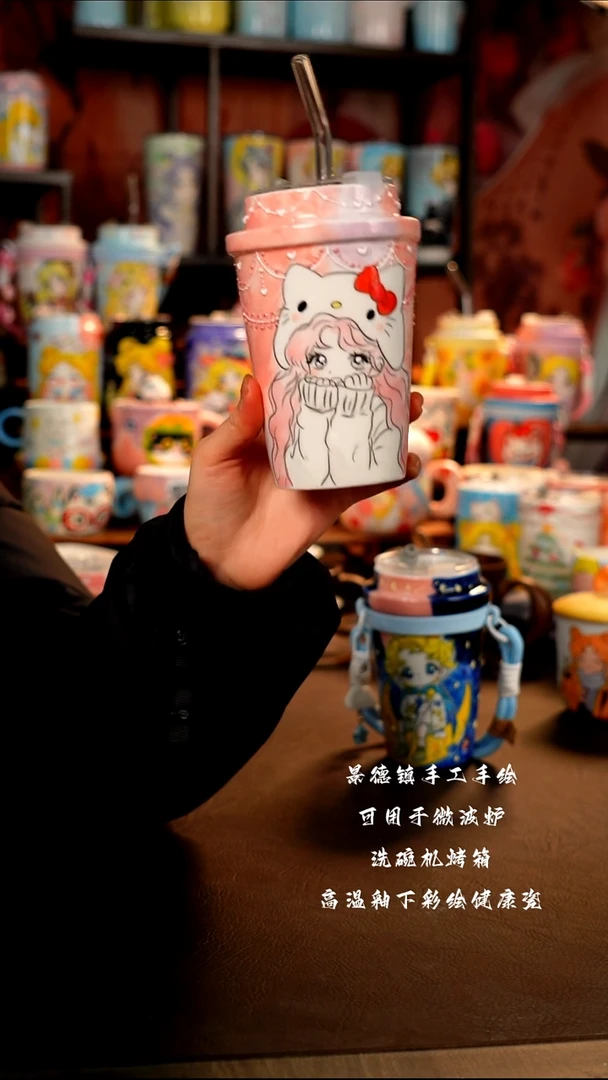 景德镇手工手绘陶瓷杯杯