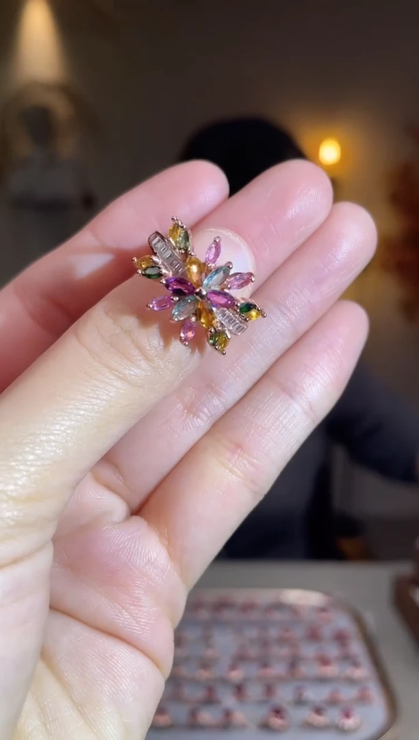 银S925镶嵌手饰碧玺手饰