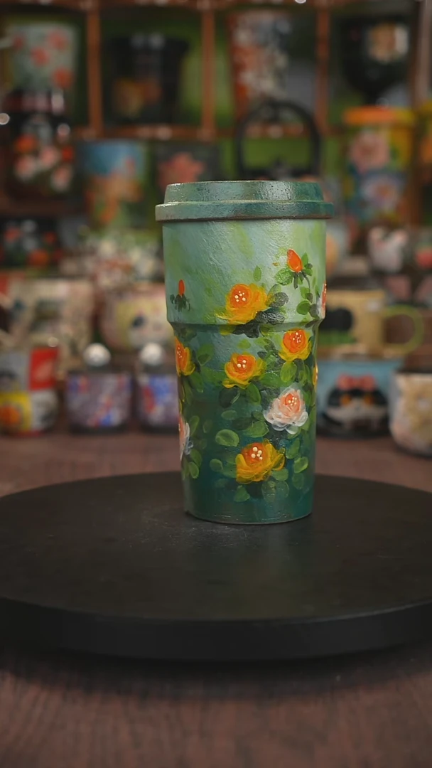 紫砂油画手绘釉下彩
