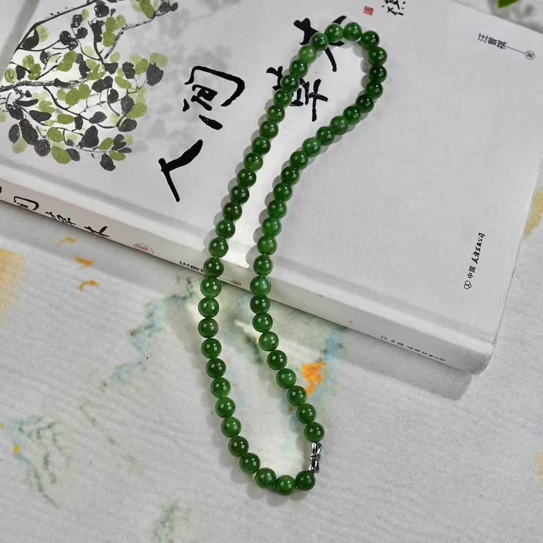 【睿泽&小池专属】和田玉碧玉妈妈链  40cm/7mm KS0010679