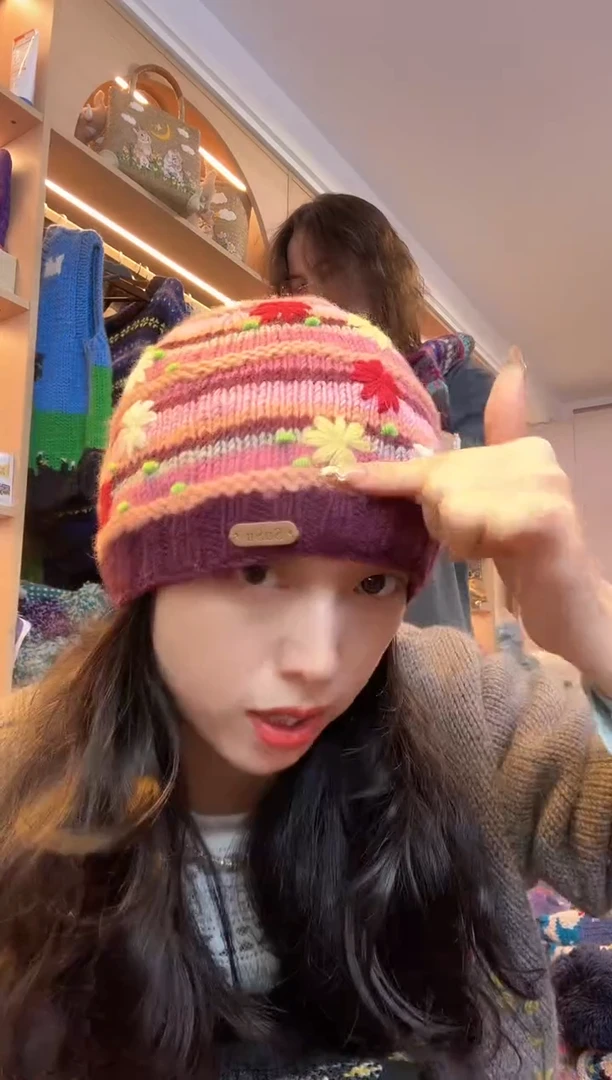 棉美利奴刺绣冷帽