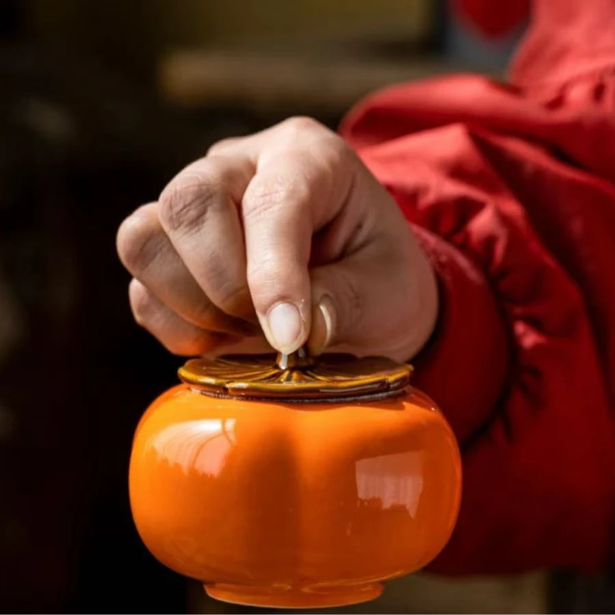 柿子中式茶叶罐5944