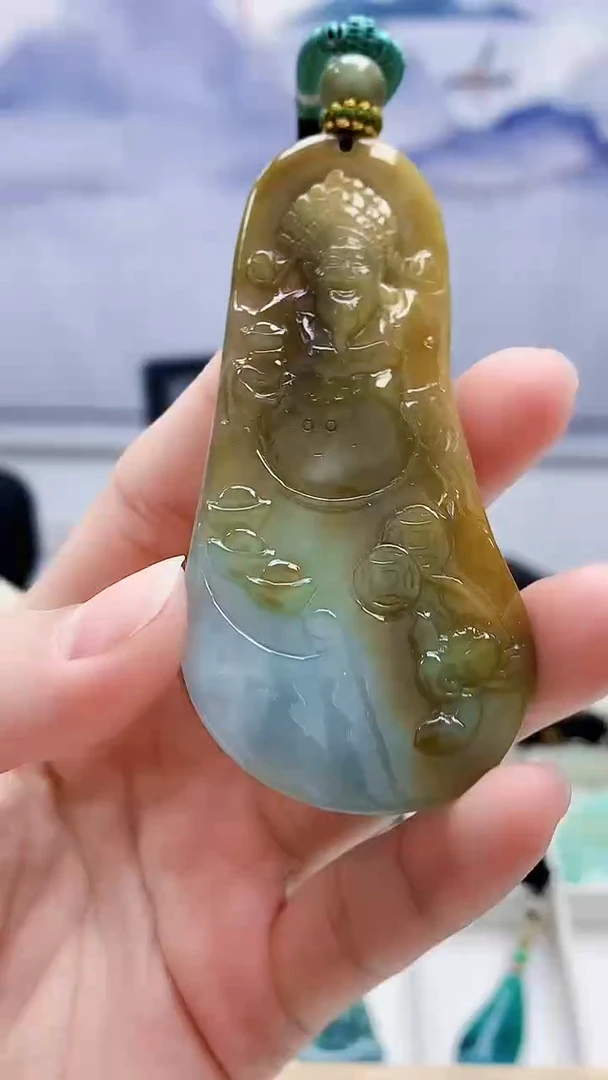 未镶嵌定制翡翠5028lr-毛货挂件36