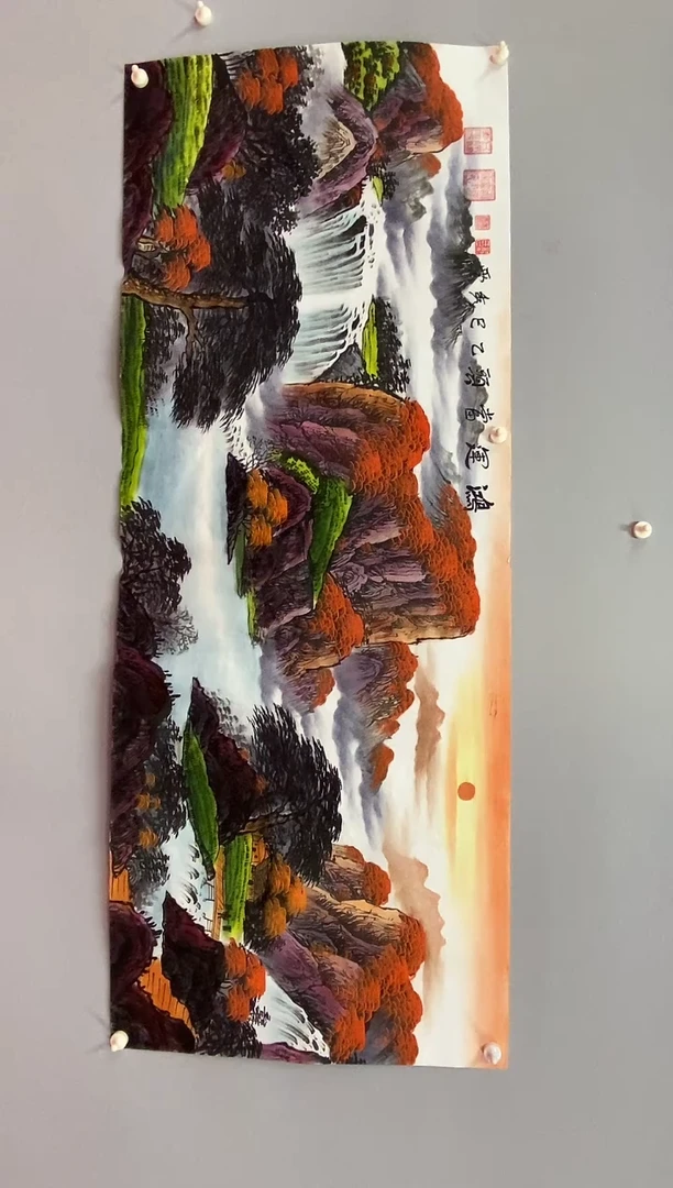 国画郑秀云老师小六尺红梅