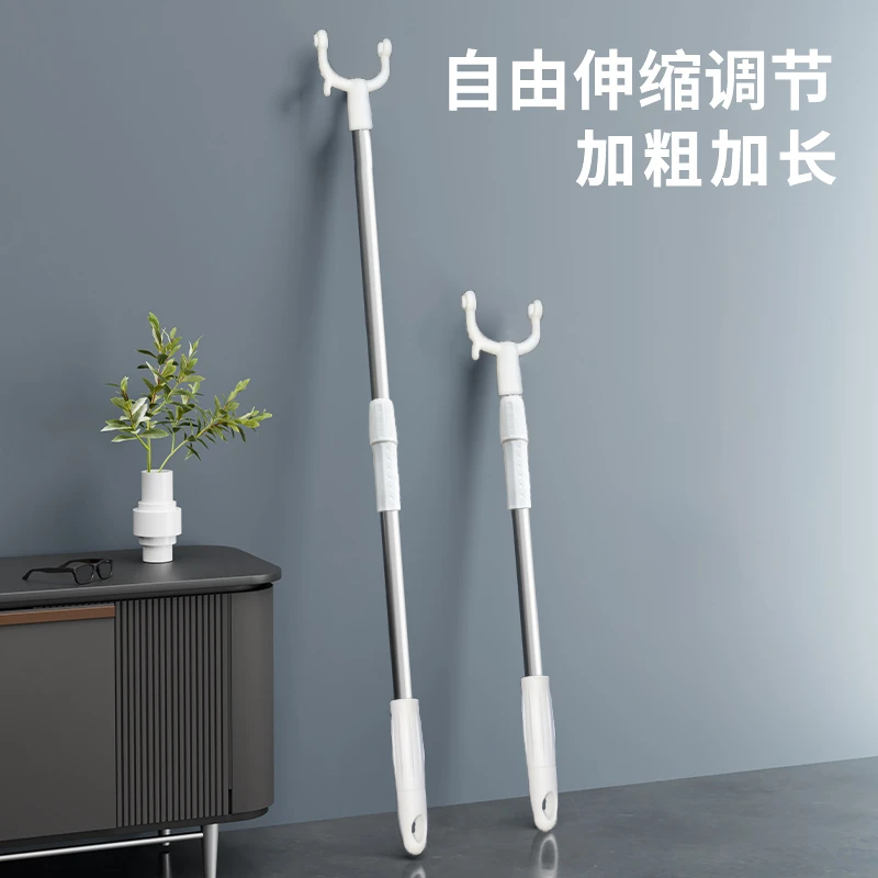 晾衣叉杆凉衣神杆收缩不锈钢家用伸缩晾衣杆宿舍晒衣服的衣架挂杆