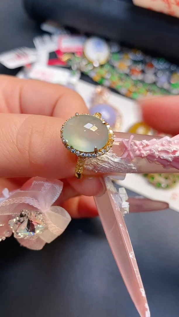 银S925镶嵌戒指翡翠天然