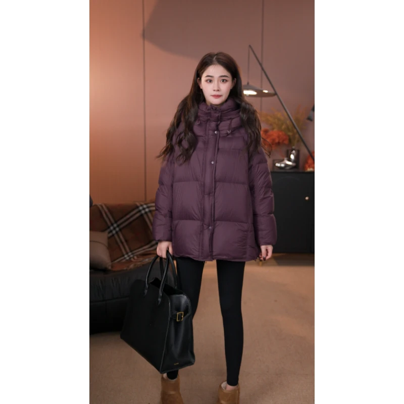 【娜娜专属】2024新款白鹅绒中长款百搭连帽女士羽绒服6188款