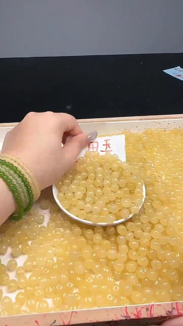未镶嵌和田玉珠宝半成品蜂蜜水墩墩珠N385卡7*8mm散珠10颗