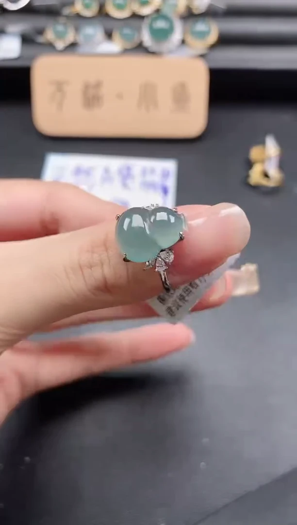 翡翠戒指银S925镶嵌51511