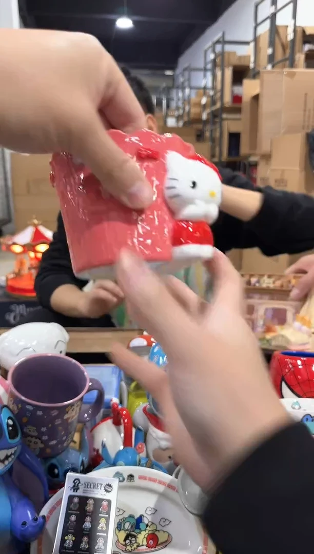 瓷片原盒kt猫收纳花盆