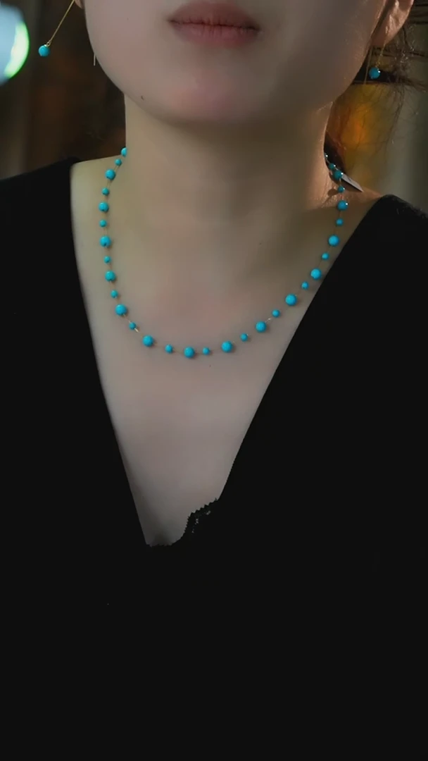 【闪购商品】绿松石项链18K金镶嵌发货一件