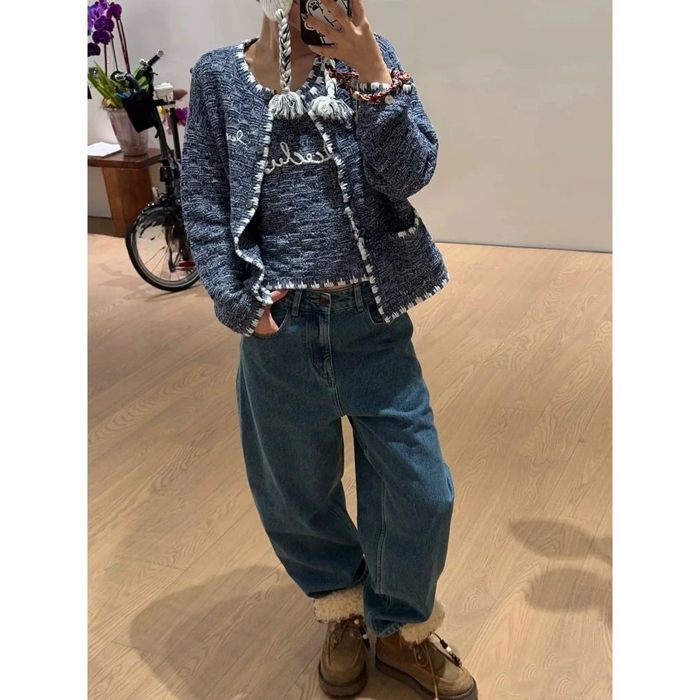 ICE DUST宽松休闲牛仔长裤