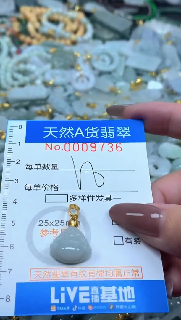 颈饰未镶嵌翡翠净货挂件-9736