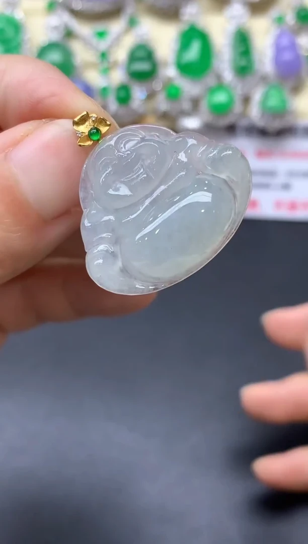 颈饰18K金镶嵌翡翠229-中国好珍宝