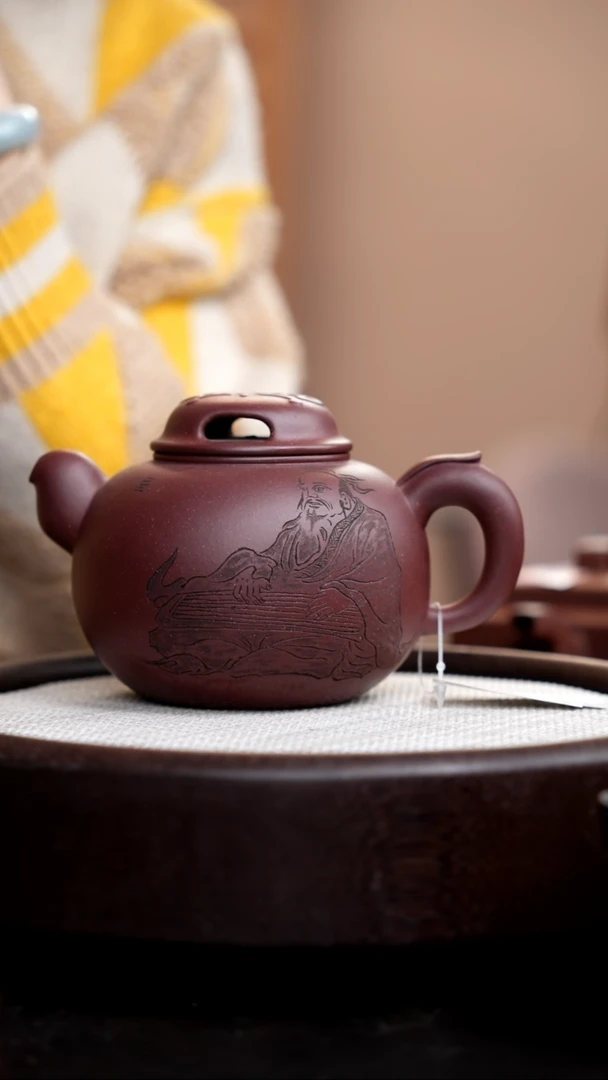 【闪购商品】紫砂茶壶紫泥道洪牛盖禅坐