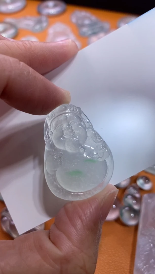 翡翠挂件未镶嵌财神9800