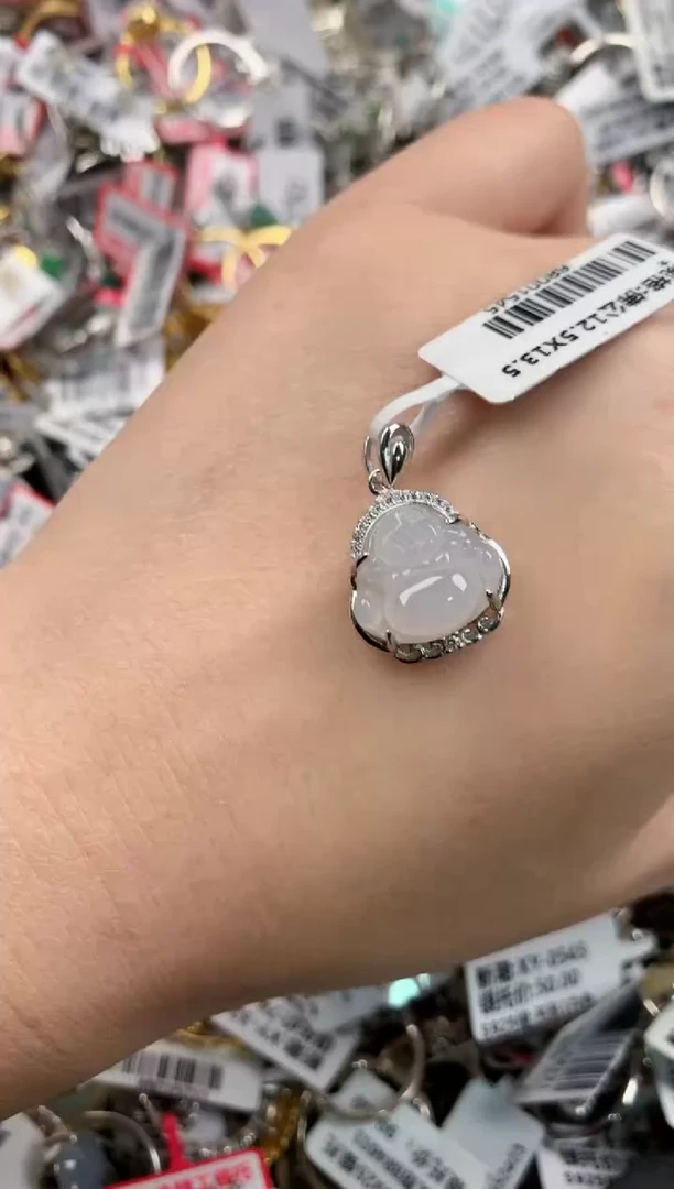 银S925镶嵌戒指翡翠181818---10