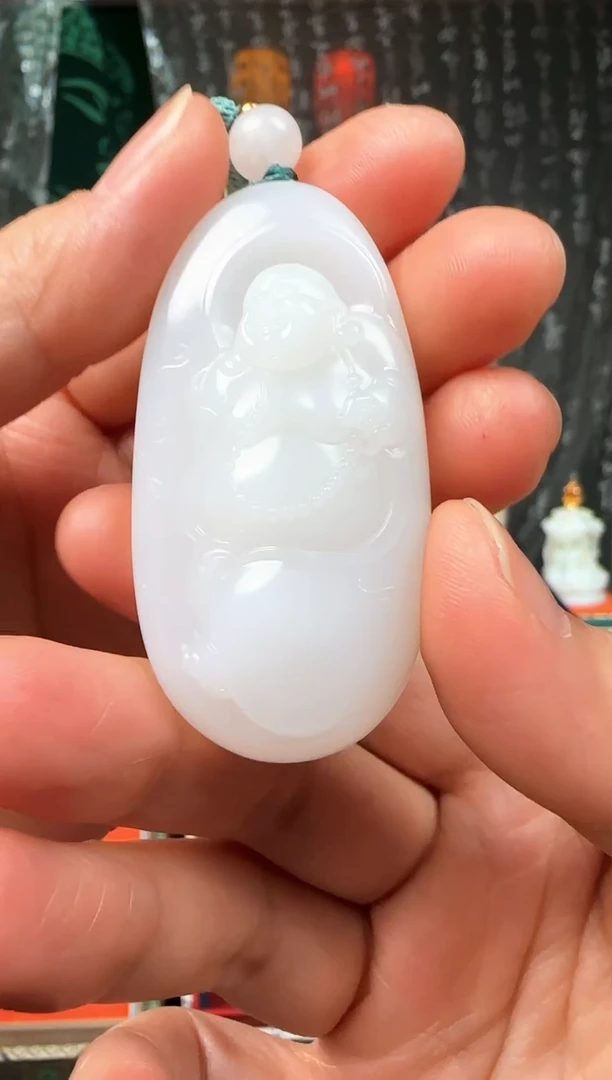 未镶嵌和田玉挂件辣****.弥勒