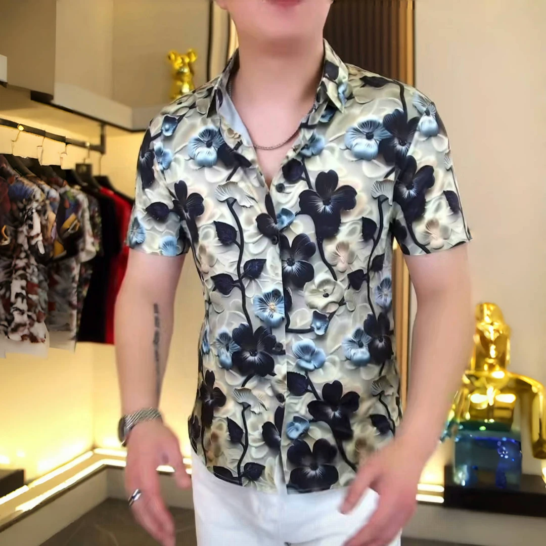 【男装】686男士夏季夏日风情时尚潮流高品质衬衫短袖