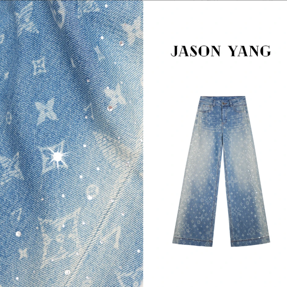 现货丽丽家 欧货重磅美式设计感2025夏款高腰宽松星星烫钻牛仔裤