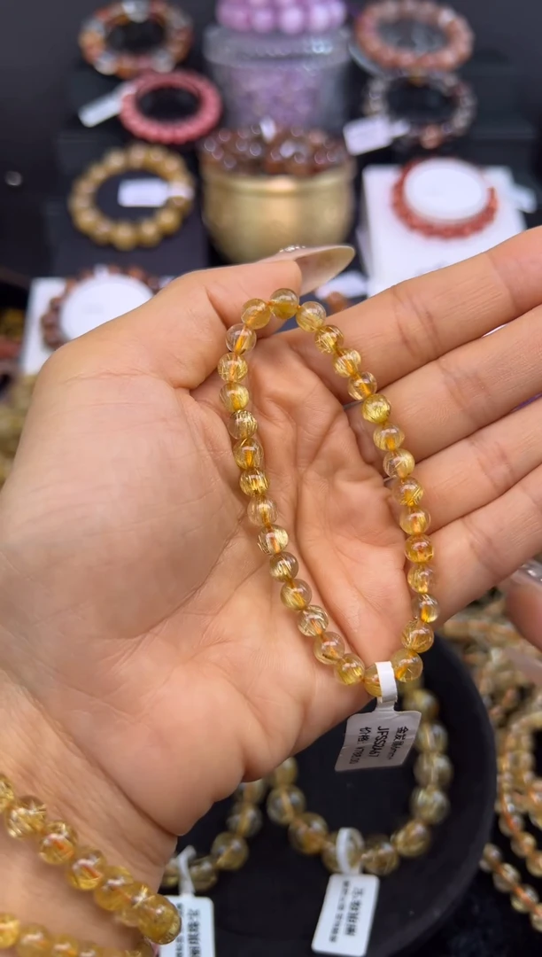 未镶嵌手串水晶金发晶6.8mm